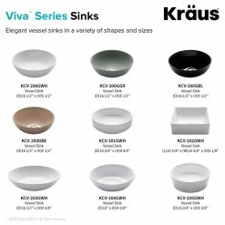 Buy 🛒 Kraus USA, Inc. Viva Ceramic Round Vessel Bathroom Sink, Black 🌟 -Bathroom Sinks Shop 932168dd0254a7d6 5413 w800 h800 b1 p0