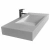 Outlet 😉 Homary Modern Wall-Mounted Rectangular Stone Resin V-Shaped Sink, Matte White 🌟 -Bathroom Sinks Shop 9561a3860e763162 9987 w800 h800 b1 p0