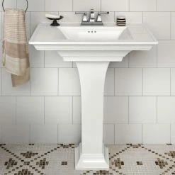 Deals 🥰 American Standard Brands Town Square S Pedestal Sink, 4" Centers, White 💯 -Bathroom Sinks Shop 95710efd0dcec199 8135 w800 h800 b0 p0