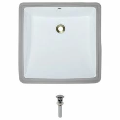 Promo 🔔 MR Direct Sinks And Faucets Undermount Porcelain Sink, White, Chrome Pop-Up Drain 🛒