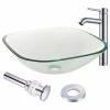 Best deal 💯 Yescom Square Tempered Glass Vessel Sink Basin, Faucet Mounting Ring Pop Up Drain Set 😍 -Bathroom Sinks Shop 9aa1bca60ac63236 2391 w800 h800 b1 p0