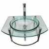 Deals ❤️ Renovators Supply Manufacturing Round Glass Wall Mount Console Sink 23 3/4" With Faucet, Drain And Towel Bar 👏 -Bathroom Sinks Shop 9c6123320bd75095 0300 w800 h800 b1 p0