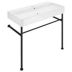 Best deal ๐ Swiss Madison Carre 36" Ceramic Console Sink White Basin Black Legs ๐ 14 Best deal ๐ Swiss Madison Carre 36" Ceramic Console Sink White Basin Black Legs ๐ -Bathroom Sinks Shop 9c913af1023b8241 8598 w800 h800 b1 p0