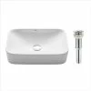 Wholesale 🧨 Kraus USA, Inc. Elavo Ceramic Rectangle Vessel White Sink, PU Drain Chrome 💯 -Bathroom Sinks Shop 9cc1b6f900e5e897 8833 w800 h800 b0 p0