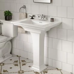 Deals 🥰 American Standard Brands Town Square S Pedestal Sink, 4" Centers, White 💯 -Bathroom Sinks Shop 9e6198800d9f9734 8135 w800 h800 b0 p0
