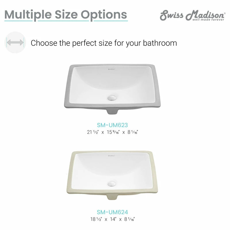Discount ๐ Swiss Madison Plaisir 18" Rectangular Under-Mount Bathroom Sink ๐ 14 Discount ๐ Swiss Madison Plaisir 18" Rectangular Under-Mount Bathroom Sink ๐ - Image 12