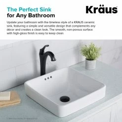 Discount ✔️ Kraus USA, Inc. Elavo Ceramic Square Semi-Recessed White Sink 💯 -Bathroom Sinks Shop a2f1ea400254a7a9 6289 w800 h800 b0 p0