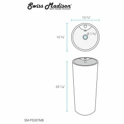 Buy 😉 Swiss Madison Monaco Circular Basin Pedestal Sink, Matte Black ✨ -Bathroom Sinks Shop a301cd4600b658b1 1840 w800 h800 b1 p0