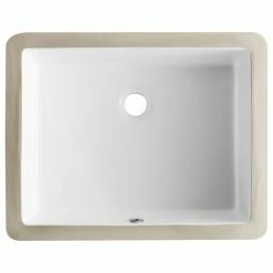Buy โ DeerValley White Ceramic Rectangular Lavatory Undermount Bathroom Sink With Overflow ๐