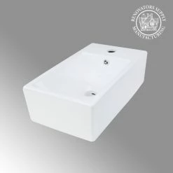Promo 🔥 Renovators Supply Manufacturing Small Countertop Vessel Sink White Rectangular Vitreous China Scratch Resistant ⭐ -Bathroom Sinks Shop a3918e7d0f3bfc59 0376 w800 h800 b0 p0