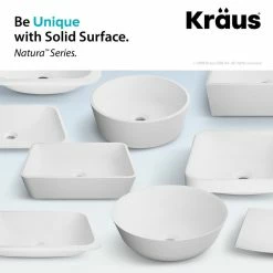 Best Sale 🎉 Kraus USA, Inc. Natura Rectangle Vessel Bathroom Sink, Stone Resin Solid Surface 😀 -Bathroom Sinks Shop a3a16b020254a7b4 6285 w800 h800 b0 p0