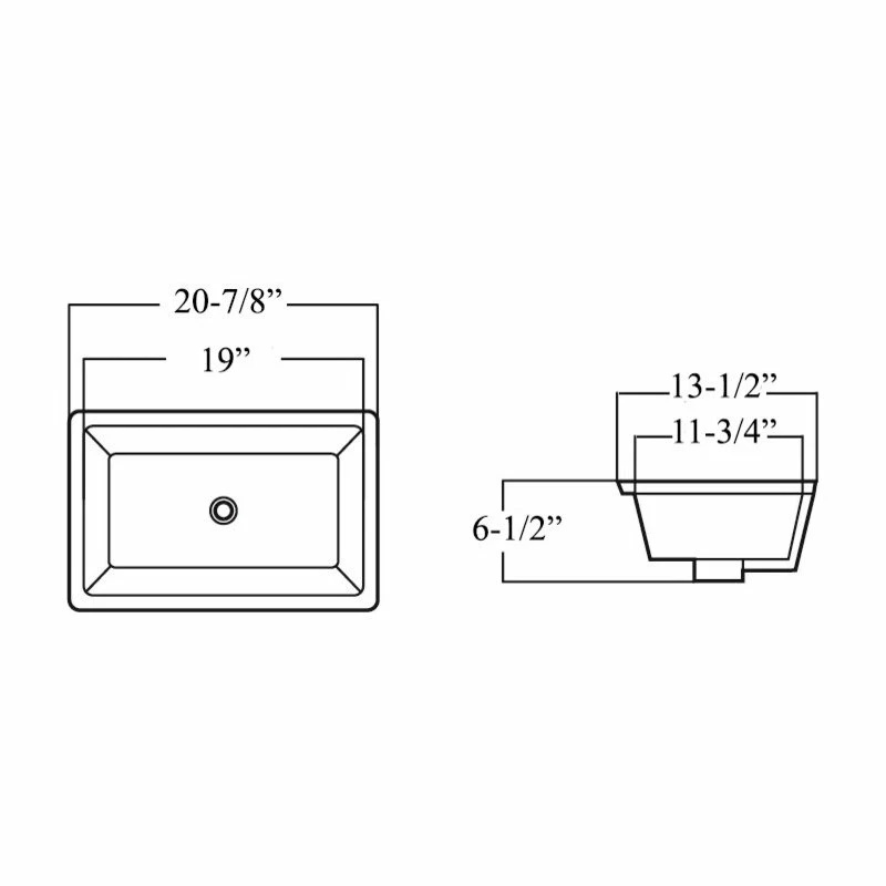Wholesale โ๏ธ Contempo Living Rectrangle Undermount Large Ceramic Lavatory Vanity Bathroom Sink Pure White, 21 ๐ 5 Wholesale โ๏ธ Contempo Living Rectrangle Undermount Large Ceramic Lavatory Vanity Bathroom Sink Pure White, 21 ๐ - Image 3