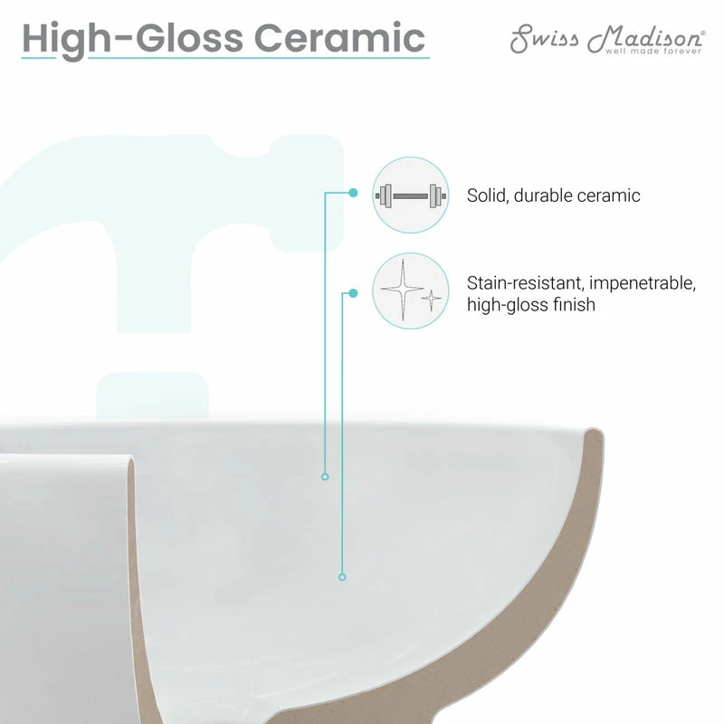 Buy ๐งจ Swiss Madison St. Tropez 24"x18" Ceramic Wall Hung Sink With Right Side Faucet Mount ๐คฉ 11 Buy ๐งจ Swiss Madison St. Tropez 24"x18" Ceramic Wall Hung Sink With Right Side Faucet Mount ๐คฉ - Image 9