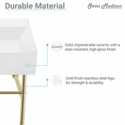 Best Sale ๐ Swiss Madison Claire 40" Ceramic Console Sink White Basin Gold Legs ๐ฅ 19 Best Sale ๐ Swiss Madison Claire 40" Ceramic Console Sink White Basin Gold Legs ๐ฅ -Bathroom Sinks Shop a7f15a77023b821a 8561 w800 h800 b1 p0