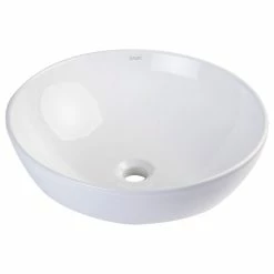 Deals ✔️ EAGO 18" Round Ceramic Above Mount Bathroom Basin Vessel Sink 🔔 -Bathroom Sinks Shop a97195410cf53f05 6520 w800 h800 b1 p0