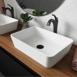 Best Sale 🎉 Kraus USA, Inc. Natura Rectangle Vessel Bathroom Sink, Stone Resin Solid Surface 😀 -Bathroom Sinks Shop aa4124b20254a7ac 6285 w800 h800 b0 p0