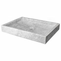 Cheap 😉 Eden Bath - Vessel Sinks Modern Natural Stone Rectangular Bathroom Vessel Sink, 22"x16", White Carrara Ma ✨