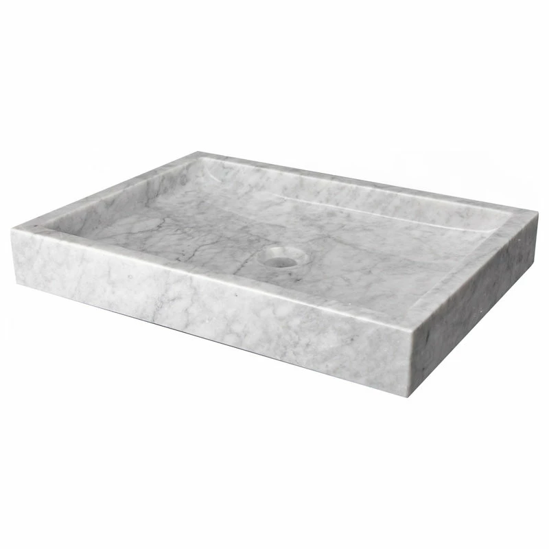 Cheap ๐ Eden Bath - Vessel Sinks Modern Natural Stone Rectangular Bathroom Vessel Sink, 22"x16", White Carrara Ma โจ 3 Cheap ๐ Eden Bath - Vessel Sinks Modern Natural Stone Rectangular Bathroom Vessel Sink, 22"x16", White Carrara Ma โจ