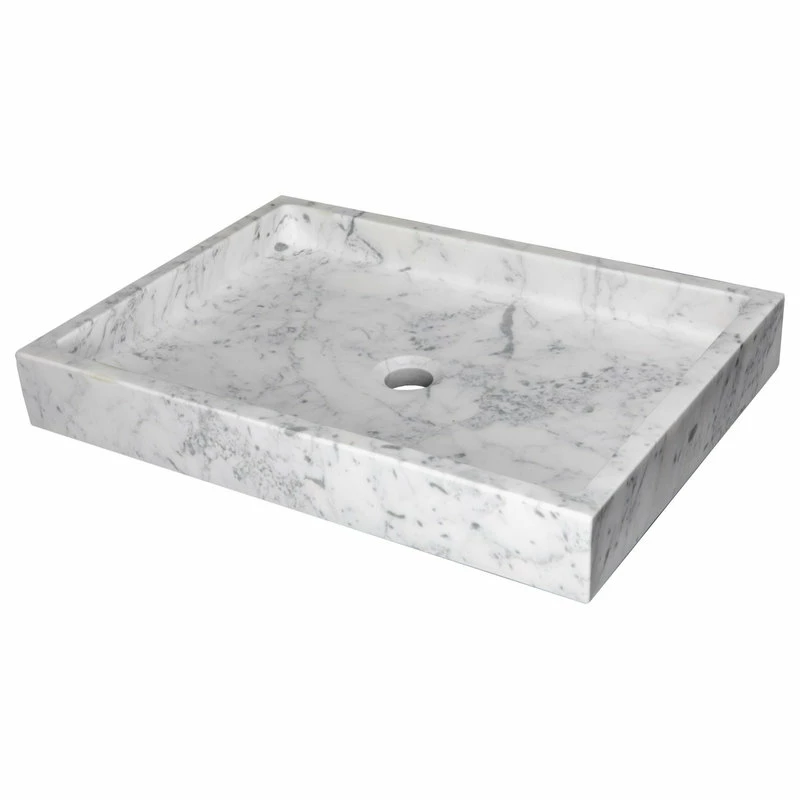 Cheap ๐ Eden Bath - Vessel Sinks Modern Natural Stone Rectangular Bathroom Vessel Sink, 22"x16", White Carrara Ma โจ 5 Cheap ๐ Eden Bath - Vessel Sinks Modern Natural Stone Rectangular Bathroom Vessel Sink, 22"x16", White Carrara Ma โจ - Image 3