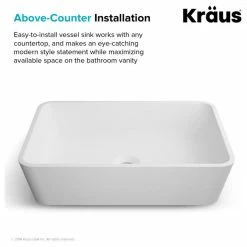 Best Sale 🎉 Kraus USA, Inc. Natura Rectangle Vessel Bathroom Sink, Stone Resin Solid Surface 😀 -Bathroom Sinks Shop ab31ddf10254a7b3 6285 w800 h800 b1 p0