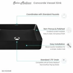 Discount โญ Swiss Madison Concorde Rectangle Ceramic Vessel Sink, Matte Black ๐ 21 Discount โญ Swiss Madison Concorde Rectangle Ceramic Vessel Sink, Matte Black ๐ -Bathroom Sinks Shop abd124c10fd293d8 7146 w800 h800 b1 p0