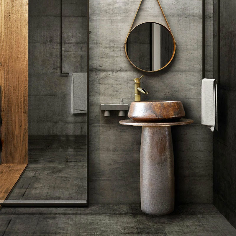 Brand new ✔️ Homary Vintage 22" Freestanding Bathroom Sink, Kaolin Clay, Antique Brass, No Faucet ✨ 4 Brand new ✔️ Homary Vintage 22" Freestanding Bathroom Sink, Kaolin Clay, Antique Brass, No Faucet ✨ - Image 2