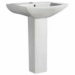 Discount 🔔 Swiss Madison Sublime Pedestal Bathroom Sink Rectangular With Single Faucet Hole 🔔