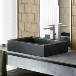 Coupon 😀 Swiss Madison Voltaire Ceramic Rectangle Vessel Sink, Matte Black 😍 -Bathroom Sinks Shop af6163fb0000856f 8656 w800 h800 b0 p0