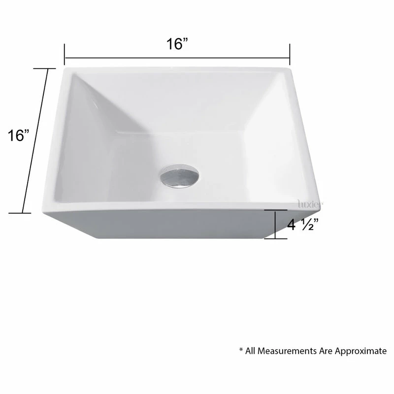 Cheapest ๐ Luxier CS-006 Flat Square Bathroom Ceramic Vessel Sink Art Basin In White โญ 9 Cheapest ๐ Luxier CS-006 Flat Square Bathroom Ceramic Vessel Sink Art Basin In White โญ - Image 7