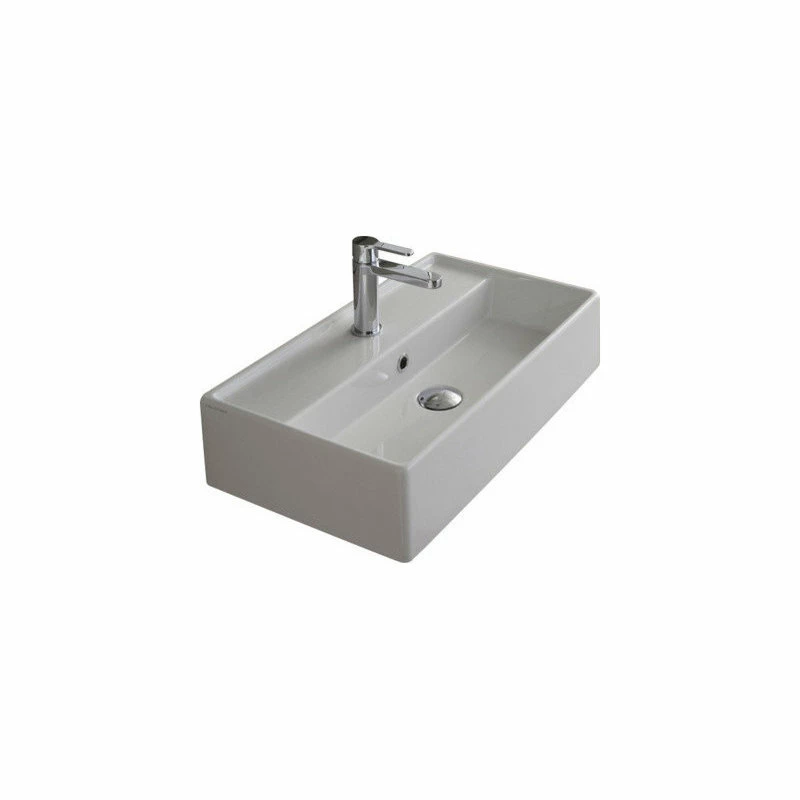 New ๐งจ Scarabeo Ceramiche 23.6" White Ceramic Wall Mounted Or Vessel Sink, One Hole ๐ 3 New ๐งจ Scarabeo Ceramiche 23.6" White Ceramic Wall Mounted Or Vessel Sink, One Hole ๐