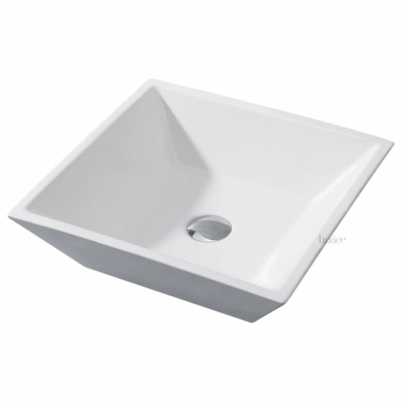 Cheapest ๐ Luxier CS-006 Flat Square Bathroom Ceramic Vessel Sink Art Basin In White โญ 3 Cheapest ๐ Luxier CS-006 Flat Square Bathroom Ceramic Vessel Sink Art Basin In White โญ