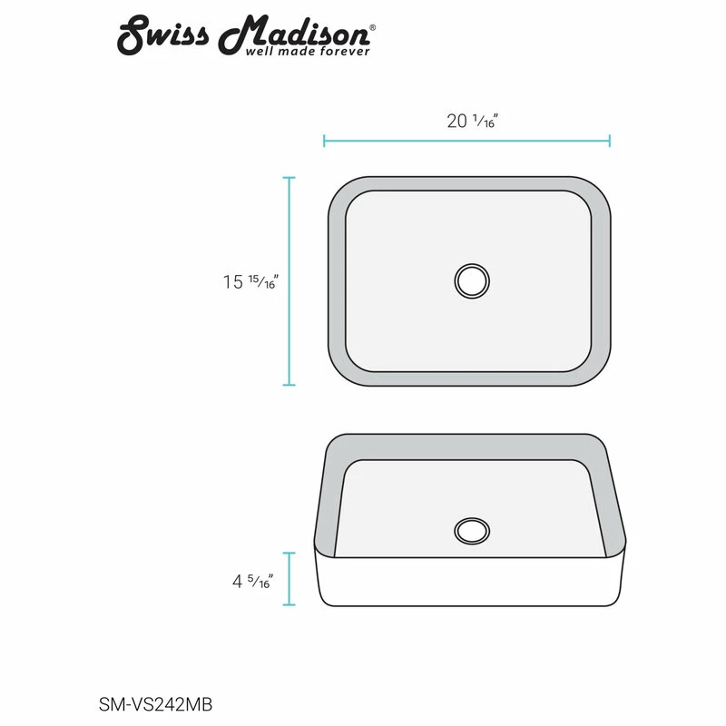 Discount โญ Swiss Madison Concorde Rectangle Ceramic Vessel Sink, Matte Black ๐ 15 Discount โญ Swiss Madison Concorde Rectangle Ceramic Vessel Sink, Matte Black ๐ - Image 13