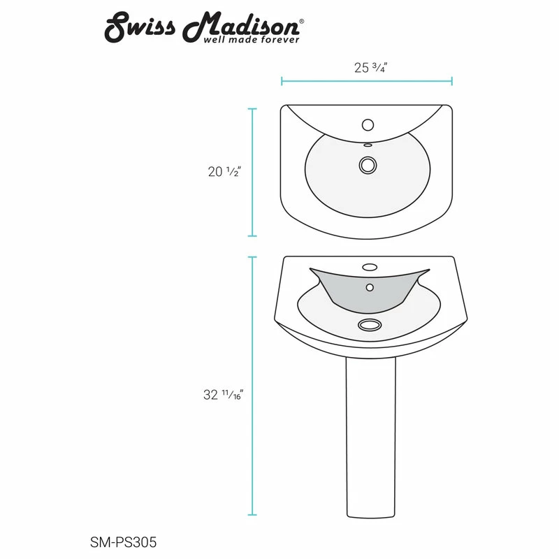 Best Sale โจ Swiss Madison Chateau Pedestal Bathroom Sink Round With Single Faucet Hole ๐คฉ 13 Best Sale โจ Swiss Madison Chateau Pedestal Bathroom Sink Round With Single Faucet Hole ๐คฉ - Image 11