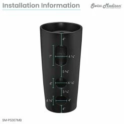 Buy 😉 Swiss Madison Monaco Circular Basin Pedestal Sink, Matte Black ✨ -Bathroom Sinks Shop b5818cc700b658b1 1840 w800 h800 b1 p0