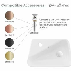 Best Pirce ๐ Swiss Madison Plaisir 18"x11" Ceramic Wall Hung Sink With Faucet Mount, Left Side ๐ 19 Best Pirce ๐ Swiss Madison Plaisir 18"x11" Ceramic Wall Hung Sink With Faucet Mount, Left Side ๐ -Bathroom Sinks Shop b6313807001c1643 3795 w800 h800 b1 p0