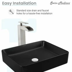 Discount โญ Swiss Madison Concorde Rectangle Ceramic Vessel Sink, Matte Black ๐ 24 Discount โญ Swiss Madison Concorde Rectangle Ceramic Vessel Sink, Matte Black ๐ -Bathroom Sinks Shop b6b10efa0fd293da 7146 w800 h800 b1 p0