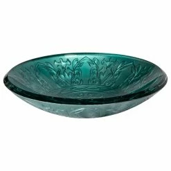 Promo โค๏ธ Eden Bath - Vessel Sinks Teal Glass Vessel Sink With Embossed Pattern โญ