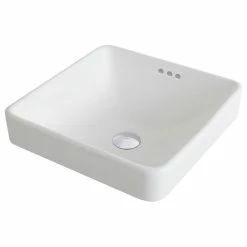Best Sale 🔔 Kraus USA, Inc. Elavo Ceramic Square Semi-Recessed White Sink, PU Drain Oil Rubbed Bronze ❤️ -Bathroom Sinks Shop b931331300e5e81a 8832 w800 h800 b1 p0