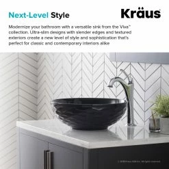 Buy 🛒 Kraus USA, Inc. Viva Ceramic Round Vessel Bathroom Sink, Black 🌟 -Bathroom Sinks Shop b94123b40254a7d4 5413 w800 h800 b0 p0