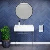 Promo 🧨 Swiss Madison Claire 30" Ceramic Console Sink White Basin Chrome Legs ❤️ -Bathroom Sinks Shop b991acd6023b802a 8520 w800 h800 b0 p0