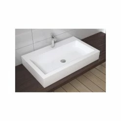 Outlet ✨ Badeloft USA, LLC Badeloft Stone Resin Countertop Sink, Glossy White, Large 👏 -Bathroom Sinks Shop bc01757304b5a49f 3080 w800 h800 b0 p0