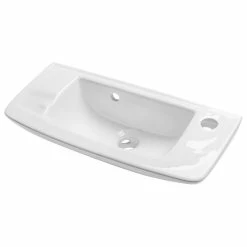 Buy 😍 Renovators Supply Manufacturing White Rectangular Wall Mount Bathroom Vessel Sink With Overflow And Faucet Holes 🎉 -Bathroom Sinks Shop bd116b990f3bfc16 0229 w800 h800 b1 p0