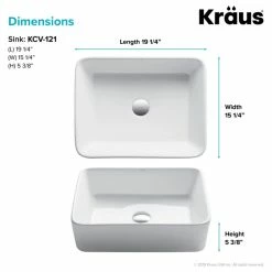 Wholesale 🌟 Kraus USA, Inc. Elavo Ceramic Rectangle Vessel White Sink ✨ -Bathroom Sinks Shop bf112df70254a7b4 6210 w800 h800 b1 p0