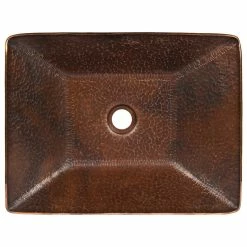 Top 10 🧨 Premier Copper Products 17" Modern Rectangle Hand Forged Old World Copper Vessel Sink ✨ -Bathroom Sinks Shop bfe114db00774dbe 5749 w800 h800 b1 p0