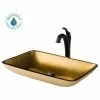 Best Sale 😍 Kraus USA, Inc. Glass Vessel Sink, Bathroom Arlo Faucet, PU Drain, Mount Ring, Matte Black 🔥 -Bathroom Sinks Shop c021df4500e5e730 3161 w800 h800 b1 p0