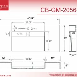 Deals 👏 Castello USA Juniper Bathroom Vanity Top, Black, 48", Center Basin, Standard ⌛ -Bathroom Sinks Shop c3c13225020c2711 3973 w800 h800 b0 p0