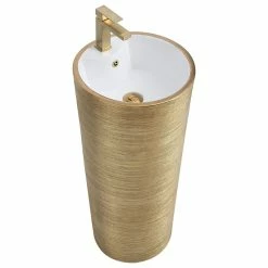 Hot Sale 👍 Fine Fixtures Vannes Pedestal 16"x16", Brushed Gold ⭐ -Bathroom Sinks Shop c4f14b200e5eb2d8 3824 w800 h800 b1 p0