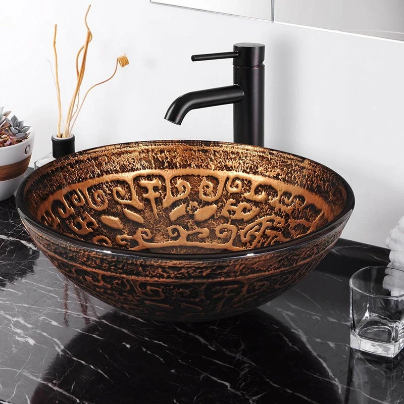 Cheap ๐ Yescom Bathroom Tempered Glass Round Vessel Sink Antique Totem Vanity Home Bowl Basin ๐ 5 Cheap ๐ Yescom Bathroom Tempered Glass Round Vessel Sink Antique Totem Vanity Home Bowl Basin ๐ - Image 3