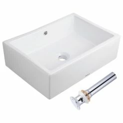 Flash Sale ๐ Yescom Aquaterior Rectangle Porcelain Ceramic Bathroom Sink With Drain & Overflow โ 9 Flash Sale ๐ Yescom Aquaterior Rectangle Porcelain Ceramic Bathroom Sink With Drain & Overflow โ -Bathroom Sinks Shop ca1142b30c2d1783 7308 w800 h800 b1 p0