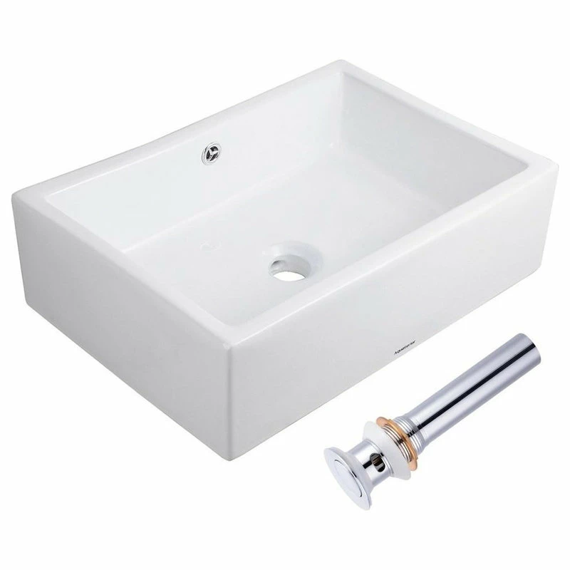 Flash Sale ๐ Yescom Aquaterior Rectangle Porcelain Ceramic Bathroom Sink With Drain & Overflow โ 5 Flash Sale ๐ Yescom Aquaterior Rectangle Porcelain Ceramic Bathroom Sink With Drain & Overflow โ - Image 3